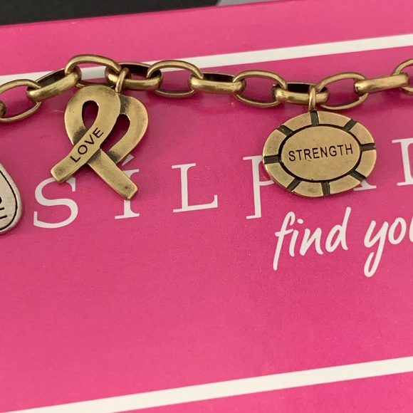Silpada NWT Sterling Brass Breast Cancer Awareness PINK OUT LOUD Bracelet - Picture 3 of 7